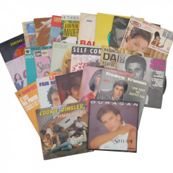 Lot de 87 Vinyles 45 tours, Tubes des années 1960-1980, variété française.
