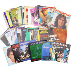 Lot de 87 Vinyles 45 tours, Tubes des années 1960-1980, variété française.