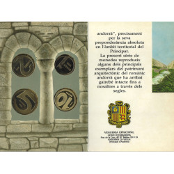Série monétaire Andorre FDC argent de 1 à 10 Diners - ROMANIC ANDORRA 1988.