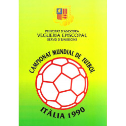 Série monétaire Andorre FDC argent 20 Diners - Coupe du monde football Italie 1990.