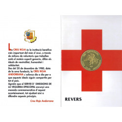 Monnaie Andorre FDC argent 25 Diners Croix-Rouge 1991.