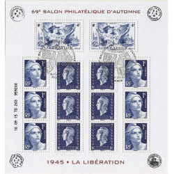 Feuillet de 14 timbres Libération F4986 oblitéré premier jour.