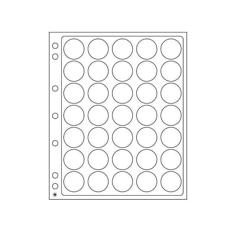 Feuilles Encap pour 35 pièces de 2 euros commémoratives.