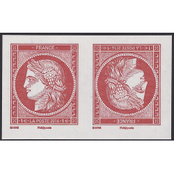Cérès carmin timbre de France N°4872a paire tête-bêche neuf**.