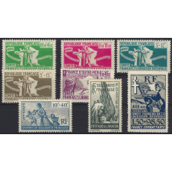 France libre timbres N°1-7 série neuf**.