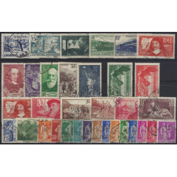 France timbres d'année complète 1937 oblitérés.