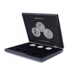 Coffret Volterra pour 10 monnaies argent 2 oz Tudor Beasts.