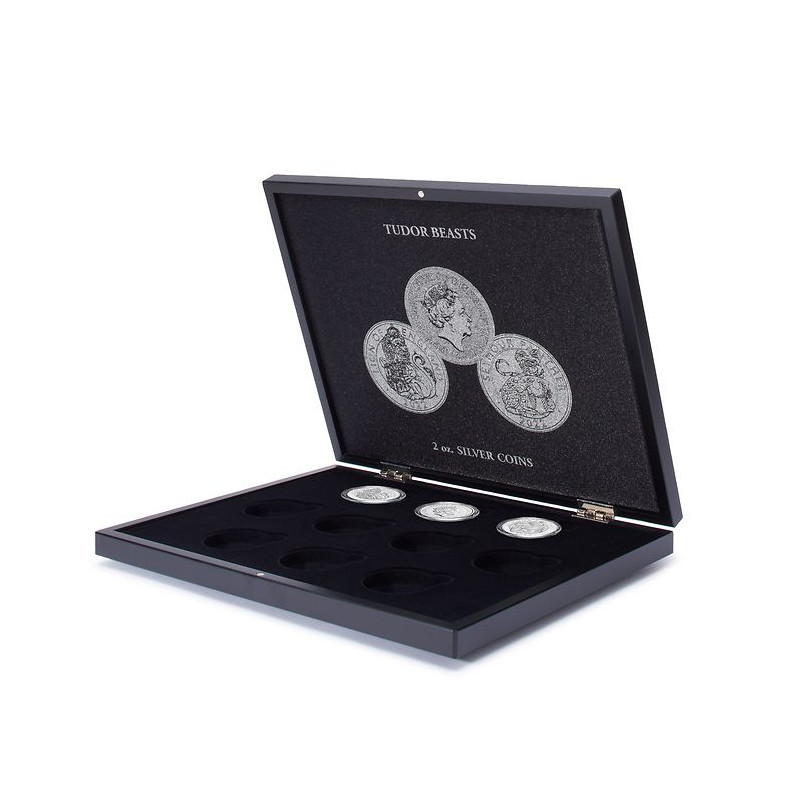 Coffret Volterra pour 10 monnaies argent 2 oz Tudor Beasts.