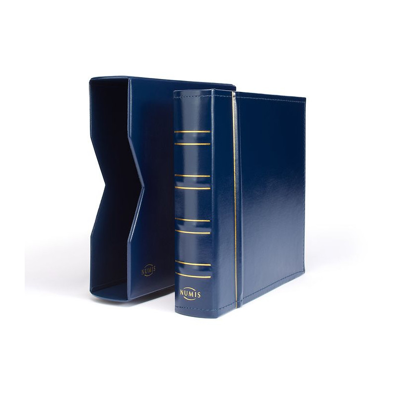 Album Numis Classic garni de 5 feuilles pour 143 monnaies de collection.