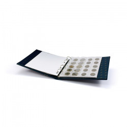 Album Numis Classic garni de 5 feuilles pour 143 monnaies de collection.