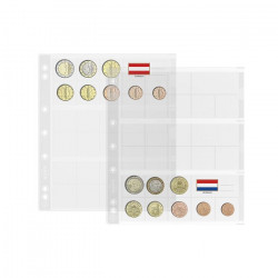 Feuilles Numis pour 3 jeux complets de pièces d'euro.