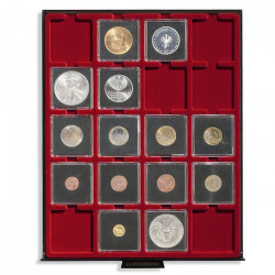 Capsules numismatiques carrées Quadrum 15mm.