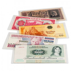 Pochettes de protection pour billets de banque 158 x 75 mm.