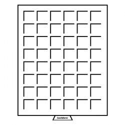Médaillier MB 48 compartiments carrés jusqu'à 30 mm, teinte fumée.