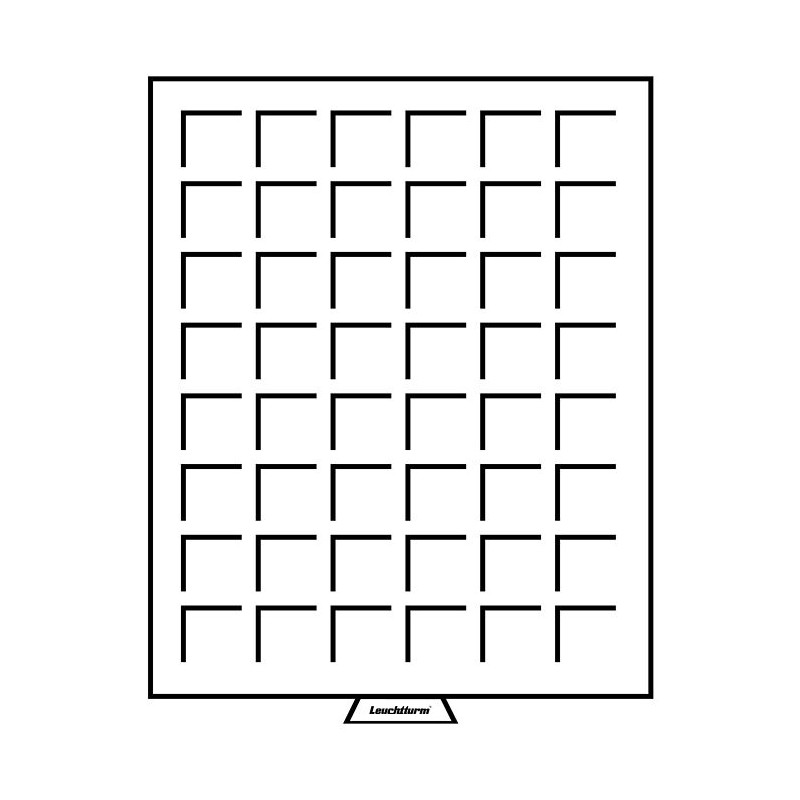 Médaillier MB 48 compartiments carrés jusqu'à 30 mm, teinte fumée.