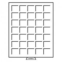 Médaillier MB 35 compartiments carrés jusqu'à 35 mm, teinte fumée.
