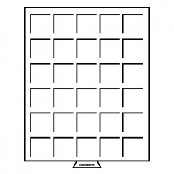 Médaillier MB 30 compartiments carrés jusqu'à 38mm, teinte fumée.