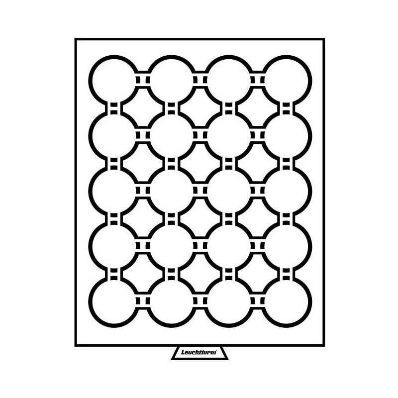 Médaillier 20 compartiments pour GRIPS 41, teinte fumée.