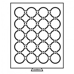 Médaillier 24 compartiments circulaires pour 35 mm, teinte fumée.