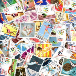 Gymnastique 50 timbres thématiques tous différents.