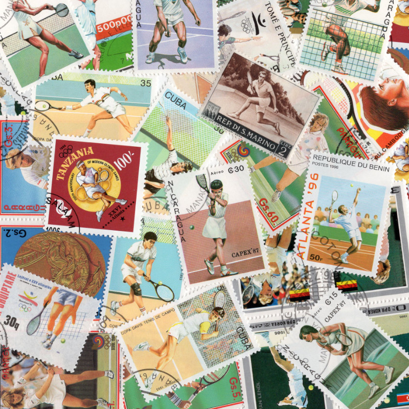 Tennis 25 timbres thématiques tous différents.