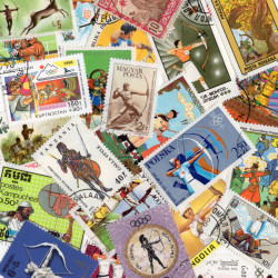 Tir à l'Arc 25 timbres thématiques tous différents.