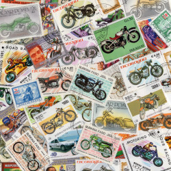 Motos 50 timbres thématiques tous différents.