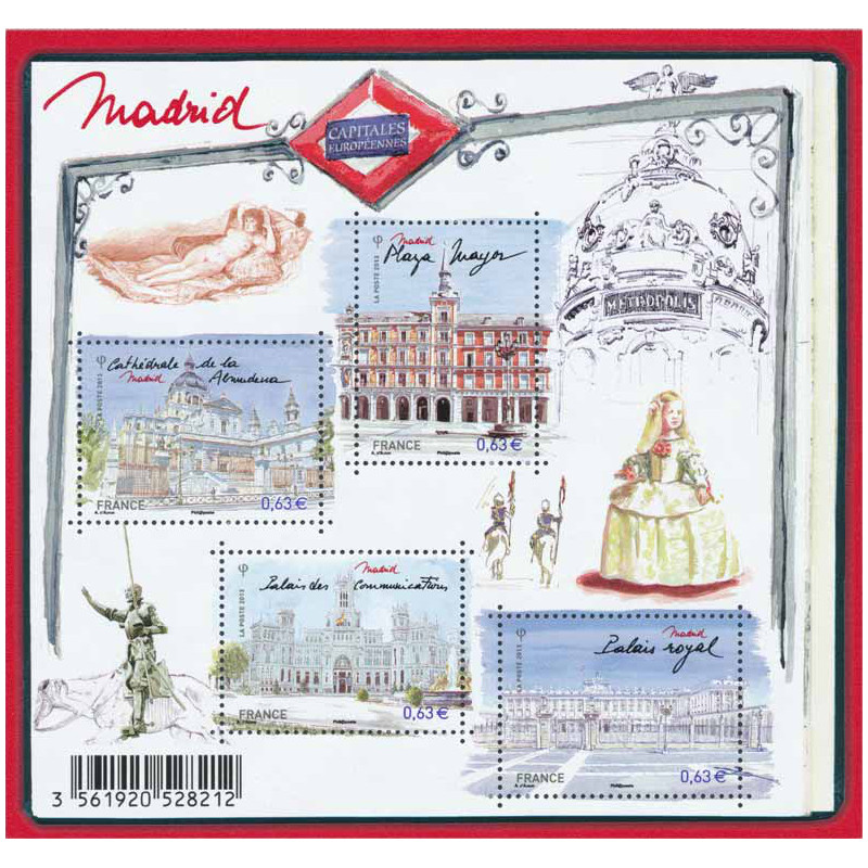 Feuillet de 4 timbres Capitale Européenne Madrid F4730 neuf**.