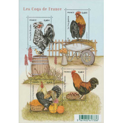 Feuillet de 4 timbres Les coqs de France F5008 neuf**.