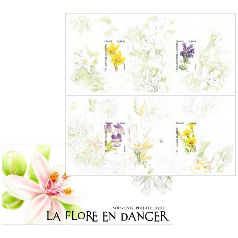 Blocs souvenirs N°155 La flore en danger neuf**.