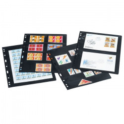 Recharges noires Optima à 1 compartiment pour mini-feuille de timbres.