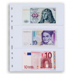 Recharges transparentes Optima à 3 bandes pour billets banque.