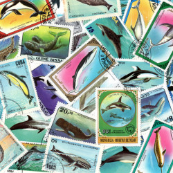 Cétacés 25 timbres thématiques tous différents.