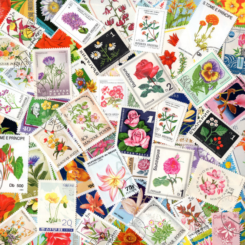 Flore timbres thématiques tous différents.