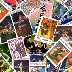 Cirque 25 timbres thématiques tous différents.
