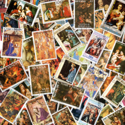 Nativité Vierge timbres thématiques tous différents.