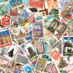 Temples, Mosquées 50 timbres thématiques tous différents.