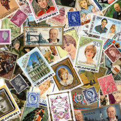 Histoire de Grande Bretagne 100 timbres thématiques.