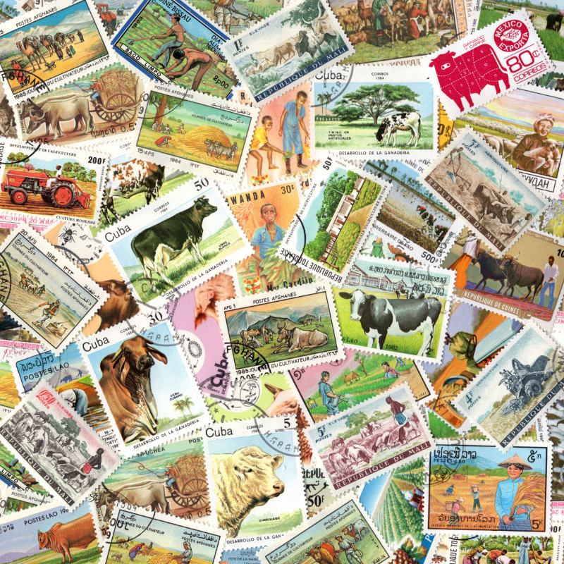 Agriculture 50 timbres thématiques tous différents.