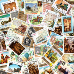 Expositions Philatéliques 50 timbres thématiques tous différents.