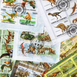 Animaux préhistoriques 10 blocs-feuillets de timbres thématiques.