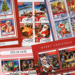 Noel 20 blocs-feuillets de timbres thématiques.