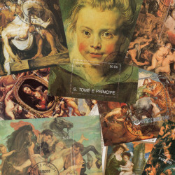 Peintre Rubens 10 blocs-feuillets de timbres thématiques.