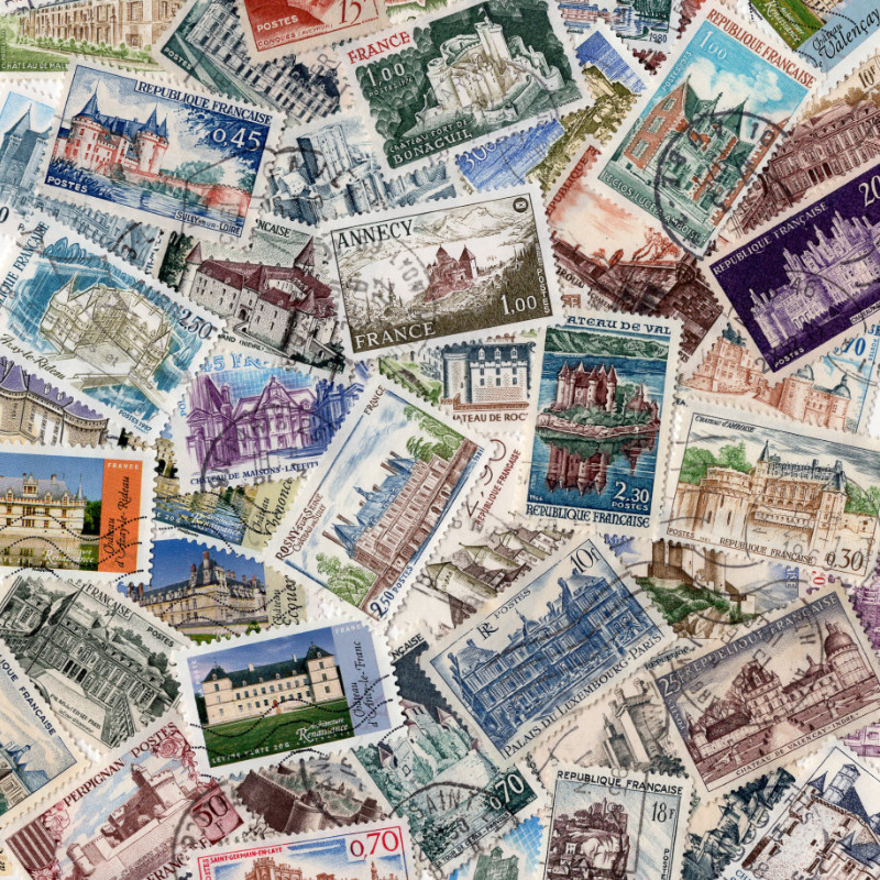 Timbres de France thématiques Châteaux tous différents.