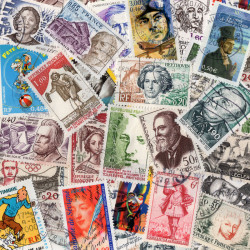 Timbres de France célébrités tous différents.