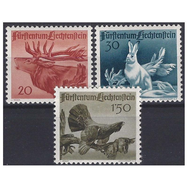 Faune timbres de Liechtenstein N°224-226 série neuf**.