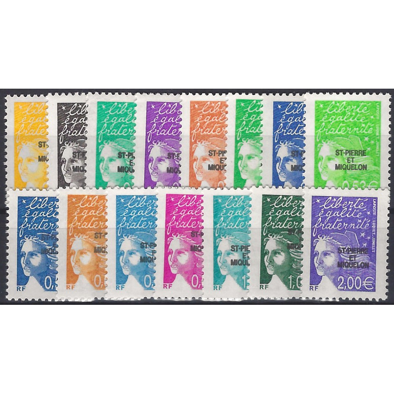 Timbres de Saint Pierre et Miquelon N°758-772 série neuf**.