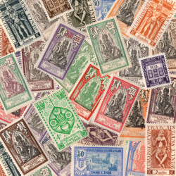 Inde Française 25 timbres de collection tous différents.