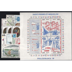 Timbres de Saint Pierre et Miquelon 1989 année complète neuf**.
