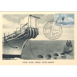 Câblier Ampère timbre de France N°1245 oblitéré sur carte maximum.